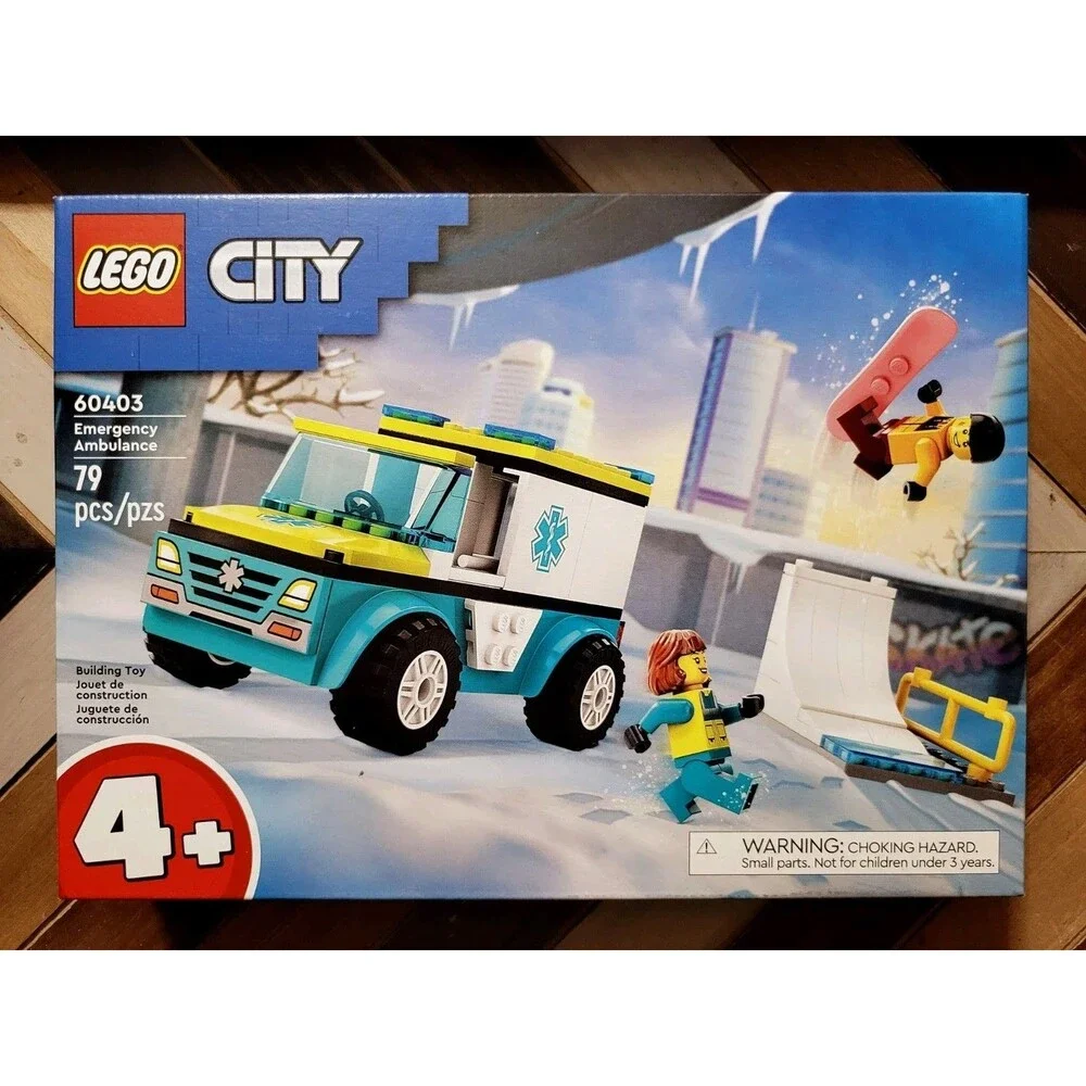 LEGO CITY: Emergency Ambulance and Snowboarder (60403) 79 Pieces New In Box